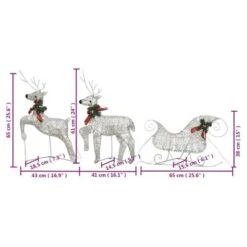 VidaXL Reindeer & Sleigh Christmas Decoration 140 LEDs Outdoor Gold -VIDAXL DECOR SHOP image 10 3100430