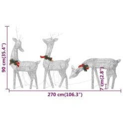 VidaXL Christmas Reindeers 6 Pcs Silver Cold White Mesh -VIDAXL DECOR SHOP image 10 3154248