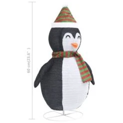 VidaXL Decorative Christmas Snow Penguin Figure LED Luxury Fabric 60cm -VIDAXL DECOR SHOP image 10 328500