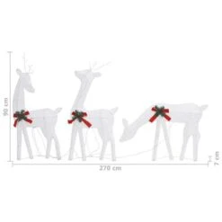 VidaXL Christmas Reindeer Family 270x7x90 Cm White Cold White Mesh -VIDAXL DECOR SHOP image 10 328506