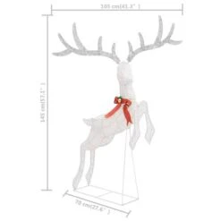 VidaXL Flying Reindeer Christmas Decoration 120 LEDs White Cold White -VIDAXL DECOR SHOP image 10 329769