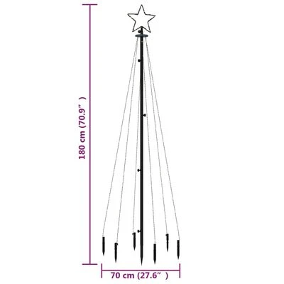 VidaXL Christmas Tree With Spike Cold White 108 LEDs 180 Cm 12 VidaXL Christmas Tree With Spike Cold White 108 LEDs 180 Cm - Image 10