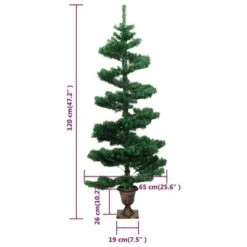 VidaXL Swirl Christmas Tree With Pot And LEDs Green 120 Cm PVC -VIDAXL DECOR SHOP image 10 344649