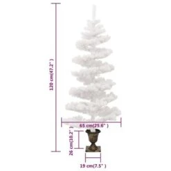 VidaXL Swirl Christmas Tree With Pot And LEDs White 120 Cm PVC -VIDAXL DECOR SHOP image 10 344652
