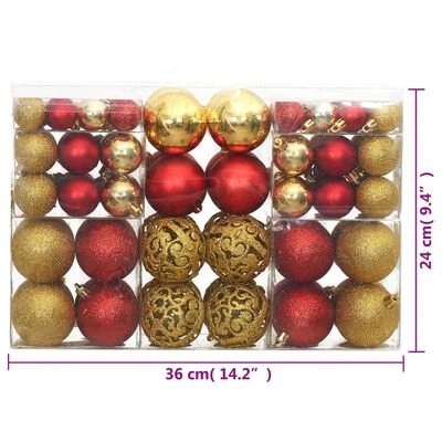 VidaXL Christmas Baubles 100 Pcs Gold And Wine Red 3 / 4 / 6 Cm 12 VidaXL Christmas Baubles 100 Pcs Gold And Wine Red 3 / 4 / 6 Cm - Image 10