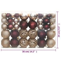 VidaXL Christmas Baubles 100 Pcs Champagne And Brown 3 / 4 / 6 Cm -VIDAXL DECOR SHOP image 10 356107