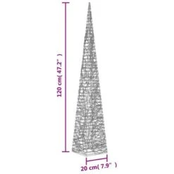 VidaXL Christmas Light Cone 60 LEDs Warm White 120 Cm Acrylic -VIDAXL DECOR SHOP image 10 356283