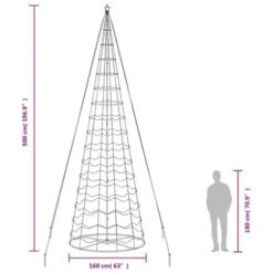 VidaXL Christmas Tree Light Cone 1554 LEDs Warm White 500 Cm -VIDAXL DECOR SHOP image 10 358128