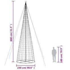 VidaXL Christmas Tree Light Cone 3020 LEDs Warm White 800 Cm 22 VidaXL Christmas Tree Light Cone 3020 LEDs Warm White 800 Cm -VIDAXL DECOR SHOP image 10 358129
