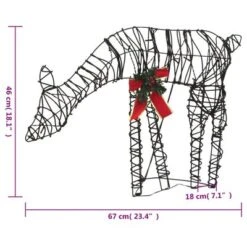 VidaXL Christmas Decoration Reindeer Family 90 LEDs Warm White Rattan -VIDAXL DECOR SHOP image 10 372166