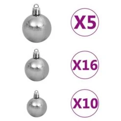 VidaXL Nordmann Fir Artificial Christmas Tree LED&Ball Set Green 240cm -VIDAXL DECOR SHOP image 11 3077734