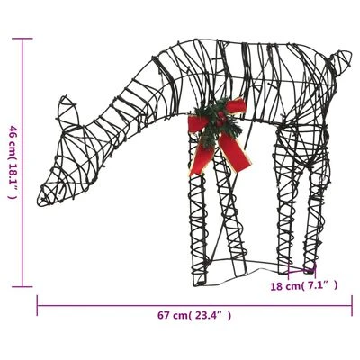 VidaXL Christmas Reindeer Families 2 Pcs 180 LEDs Warm White Rattan 13 VidaXL Christmas Reindeer Families 2 Pcs 180 LEDs Warm White Rattan - Image 11