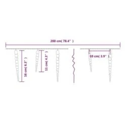 VidaXL Christmas Icicle Lights 40 Pcs Blue Acrylic Remote Control -VIDAXL DECOR SHOP image 11 328614