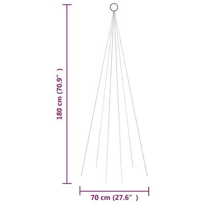 VidaXL Christmas Tree On Flagpole Cold White 108 LEDs 180 Cm 13 VidaXL Christmas Tree On Flagpole Cold White 108 LEDs 180 Cm - Image 11