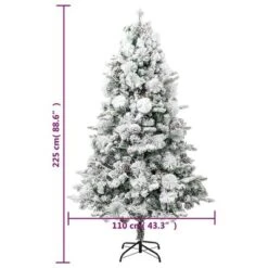 VidaXL Christmas Tree With Flocked Snow&LEDs&Cones 225 Cm PVC&PE -VIDAXL DECOR SHOP image 11 344294