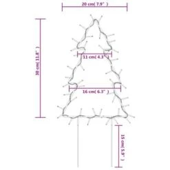 VidaXL Christmas Light Decorations With Spikes 3 Pcs Tree 50 LEDs 30 Cm -VIDAXL DECOR SHOP image 11 357720