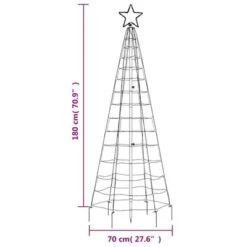 VidaXL Christmas Tree Light With Spikes 220 LEDs Warm White 180 Cm -VIDAXL DECOR SHOP image 11 358100