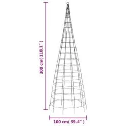 VidaXL Christmas Tree Light On Flagpole 550 LEDs Warm White 300 Cm -VIDAXL DECOR SHOP image 11 358124