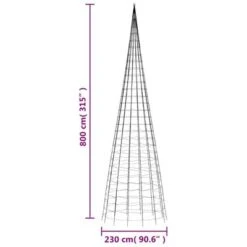 VidaXL Christmas Tree Light On Flagpole 3000 LEDs Warm White 800 Cm 23 VidaXL Christmas Tree Light On Flagpole 3000 LEDs Warm White 800 Cm -VIDAXL DECOR SHOP image 11 358126