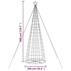 VidaXL Christmas Tree Light Cone 570 LEDs Warm White 300 Cm -VIDAXL DECOR SHOP image 11 358127