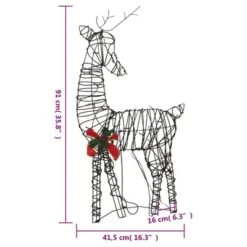 VidaXL Christmas Decoration Reindeer Family 90 LEDs Warm White Rattan -VIDAXL DECOR SHOP image 11 372166