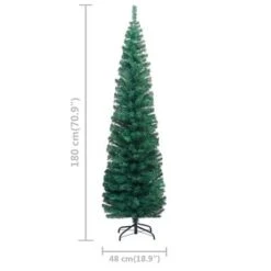 VidaXL Slim Artificial Christmas Tree With LEDs&Ball Set Green 180 Cm 31 VidaXL Slim Artificial Christmas Tree With LEDs&Ball Set Green 180 Cm -VIDAXL DECOR SHOP image 12 3077804
