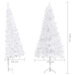 VidaXL Corner Artificial Christmas Tree LEDs&Ball Set White 150 Cm PVC -VIDAXL DECOR SHOP image 12 3077948
