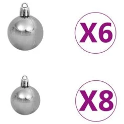 VidaXL Corner Artificial Christmas Tree LEDs&Ball Set White 180 Cm PVC -VIDAXL DECOR SHOP image 12 3077969