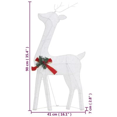 VidaXL Christmas Reindeers 6 Pcs White Cold White Mesh 14 VidaXL Christmas Reindeers 6 Pcs White Cold White Mesh - Image 12