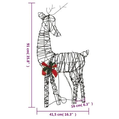 VidaXL Christmas Reindeer Families 2 Pcs 180 LEDs Warm White Rattan 14 VidaXL Christmas Reindeer Families 2 Pcs 180 LEDs Warm White Rattan - Image 12