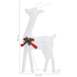 VidaXL Christmas Reindeer Family 270x7x90 Cm White Cold White Mesh