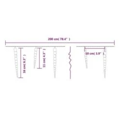 VidaXL Christmas Icicle Lights 40pcs Warm White Acrylic Remote Control -VIDAXL DECOR SHOP image 12 328612