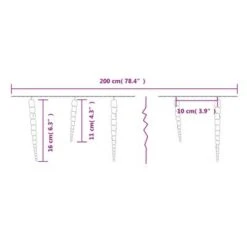 VidaXL Christmas Icicle Lights 40pcs Cold White Acrylic Remote Control -VIDAXL DECOR SHOP image 12 328613