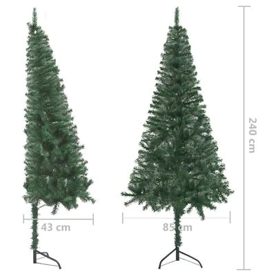 VidaXL Corner Artificial Christmas Tree LEDs&Ball Set Green 240 Cm PVC 15 VidaXL Corner Artificial Christmas Tree LEDs&Ball Set Green 240 Cm PVC - Image 13