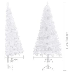 VidaXL Corner Artificial Christmas Tree LEDs&Ball Set White 180 Cm PVC -VIDAXL DECOR SHOP image 13 3077959