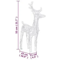 VidaXL Reindeers & Sleigh Christmas Decoration 240 LEDs Acrylic -VIDAXL DECOR SHOP image 13 3100420