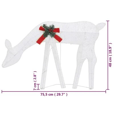 VidaXL Christmas Reindeers 6 Pcs White Cold White Mesh 15 VidaXL Christmas Reindeers 6 Pcs White Cold White Mesh - Image 13