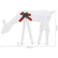 VidaXL Christmas Reindeer Family 270x7x90 Cm White Cold White Mesh -VIDAXL DECOR SHOP image 13 328506