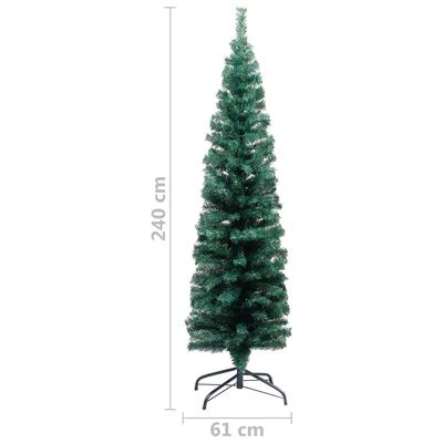 VidaXL Slim Artificial Christmas Tree With LEDs&Ball Set Green 240 Cm 16 VidaXL Slim Artificial Christmas Tree With LEDs&Ball Set Green 240 Cm - Image 14
