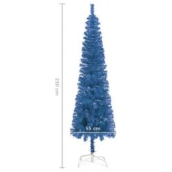 VidaXL Slim Christmas Tree With LEDs&Ball Set Blue 210 Cm -VIDAXL DECOR SHOP image 14 3078037