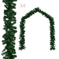 VidaXL Christmas Garlands 4 Pcs Green 270 Cm PVC