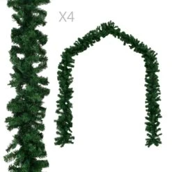 VidaXL Christmas Garlands 4 Pcs Green 270 Cm PVC -VIDAXL DECOR SHOP image 1 284308 2