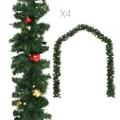 VidaXL Christmas Garlands 4 Pcs Green 270 Cm PVC -VIDAXL DECOR SHOP image 1 284309 2