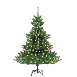 VidaXL Nordmann Fir Artificial Christmas Tree LED&Ball Set Green 180cm 33 VidaXL Nordmann Fir Artificial Christmas Tree LED&Ball Set Green 180cm -VIDAXL DECOR SHOP image 1 3077560