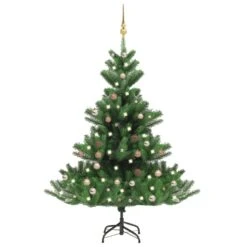 VidaXL Nordmann Fir Artificial Christmas Tree LED&Ball Set Green 120cm -VIDAXL DECOR SHOP image 1 3077644 1