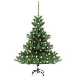VidaXL Nordmann Fir Artificial Christmas Tree LED&Ball Set Green 150cm -VIDAXL DECOR SHOP image 1 3077645