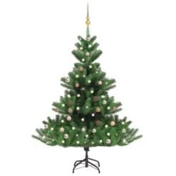 VidaXL Nordmann Fir Artificial Christmas Tree LED&Ball Set Green 180cm