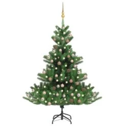 VidaXL Nordmann Fir Artificial Christmas Tree LED&Ball Set Green 240cm -VIDAXL DECOR SHOP image 1 3077648