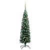 VidaXL Slim Artificial Christmas Tree With LEDs&Ball Set Green 120cm 1 VidaXL Slim Artificial Christmas Tree With LEDs&Ball Set Green 120cm -VIDAXL DECOR SHOP image 1 3077802 3