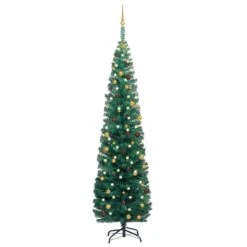 VidaXL Slim Artificial Christmas Tree With LEDs&Ball Set Green 240 Cm 36 VidaXL Slim Artificial Christmas Tree With LEDs&Ball Set Green 240 Cm -VIDAXL DECOR SHOP image 1 3077806 1